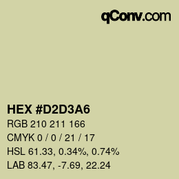 Color code: HEX #D2D3A6 | qconv.com