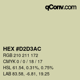 Color code: HEX #D2D3AC | qconv.com
