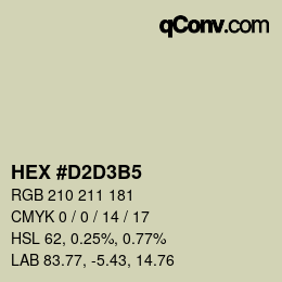 カラーコード: HEX #D2D3B5 | qconv.com