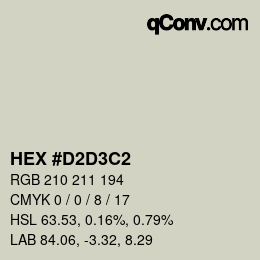 Color code: HEX #D2D3C2 | qconv.com