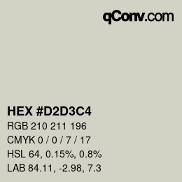 Color code: HEX #D2D3C4 | qconv.com