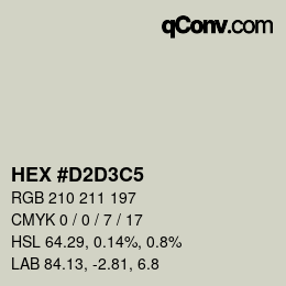 Color code: HEX #D2D3C5 | qconv.com