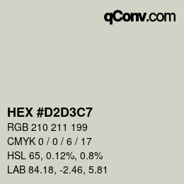 Código de color: HEX #D2D3C7 | qconv.com