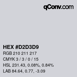 Color code: HEX #D2D3D9 | qconv.com