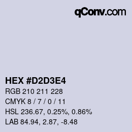 Color code: HEX #D2D3E4 | qconv.com