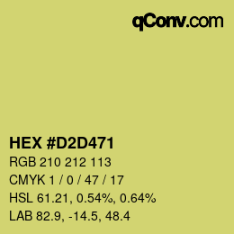 カラーコード: HEX #D2D471 | qconv.com