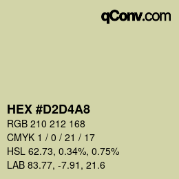 Color code: HEX #D2D4A8 | qconv.com