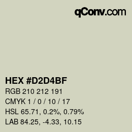 Farbcode: HEX #D2D4BF | qconv.com