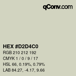 Color code: HEX #D2D4C0 | qconv.com