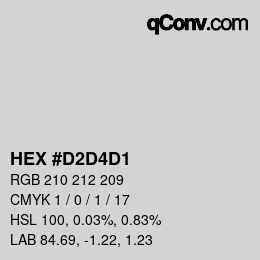 Color code: HEX #D2D4D1 | qconv.com