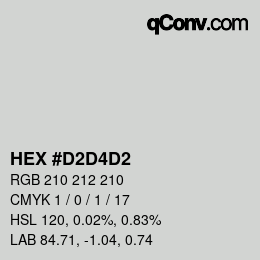 カラーコード: HEX #D2D4D2 | qconv.com