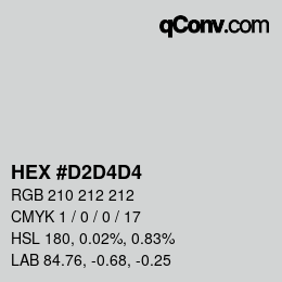 Color code: HEX #D2D4D4 | qconv.com