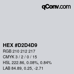 カラーコード: HEX #D2D4D9 | qconv.com