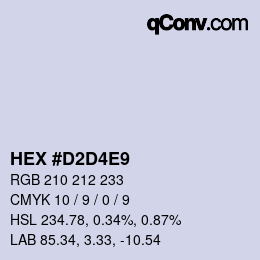 カラーコード: HEX #D2D4E9 | qconv.com