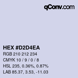 Código de color: HEX #D2D4EA | qconv.com