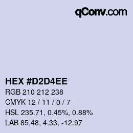 Color code: HEX #D2D4EE | qconv.com