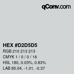 カラーコード: HEX #D2D5D5 | qconv.com