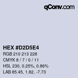 Farbcode: HEX #D2D5E4 | qconv.com