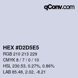Color code: HEX #D2D5E5 | qconv.com