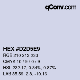 Farbcode: HEX #D2D5E9 | qconv.com