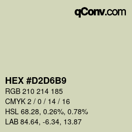 颜色代码: HEX #D2D6B9 | qconv.com