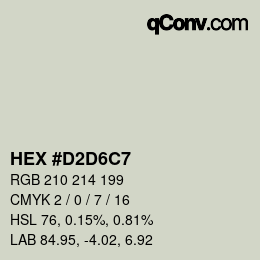 Color code: HEX #D2D6C7 | qconv.com