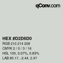 Color code: HEX #D2D6D0 | qconv.com