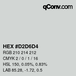 Color code: HEX #D2D6D4 | qconv.com