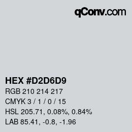 カラーコード: HEX #D2D6D9 | qconv.com