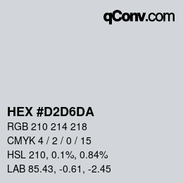 Color code: HEX #D2D6DA | qconv.com