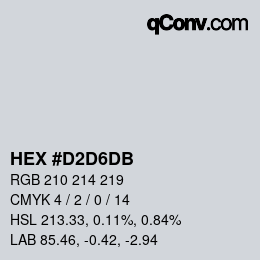颜色代码: HEX #D2D6DB | qconv.com