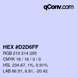 Color code: HEX #D2D6FF | qconv.com