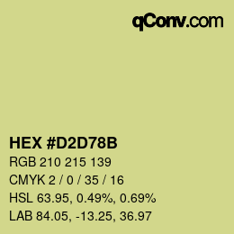 Color code: HEX #D2D78B | qconv.com