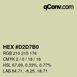 Color code: HEX #D2D7B0 | qconv.com