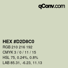 Color code: HEX #D2D8C0 | qconv.com