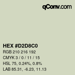 カラーコード: HEX #D2D8C0 | qconv.com