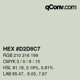 Color code: HEX #D2D8C7 | qconv.com