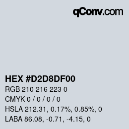 Color code: HEX #D2D8DF00 | qconv.com