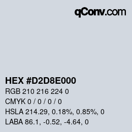 Código de color: HEX #D2D8E000 | qconv.com