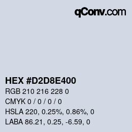 カラーコード: HEX #D2D8E400 | qconv.com
