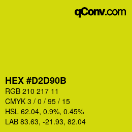 Color code: HEX #D2D90B | qconv.com