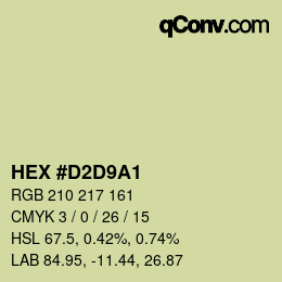 Color code: HEX #D2D9A1 | qconv.com