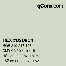 Color code: HEX #D2D9C4 | qconv.com