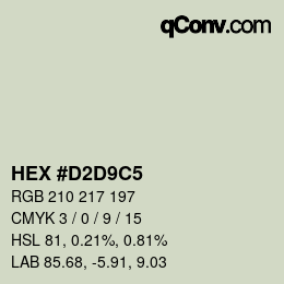 Color code: HEX #D2D9C5 | qconv.com