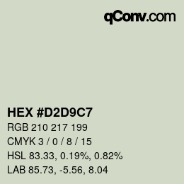 Color code: HEX #D2D9C7 | qconv.com