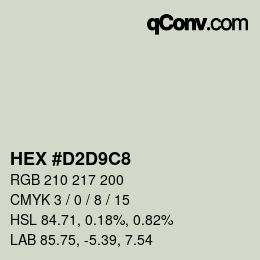 カラーコード: HEX #D2D9C8 | qconv.com
