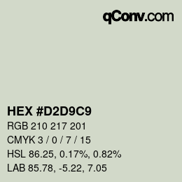 Color code: HEX #D2D9C9 | qconv.com