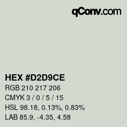 Color code: HEX #D2D9CE | qconv.com