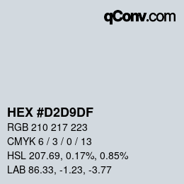 Color code: HEX #D2D9DF | qconv.com