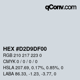 Color code: HEX #D2D9DF00 | qconv.com